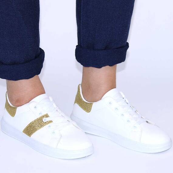 ​Pantofi casual de dama, confortabili si usori LB8836-WHITE/GOLD, Culoare (12): Auriu, Marime (12): 36* - 3- Roveli