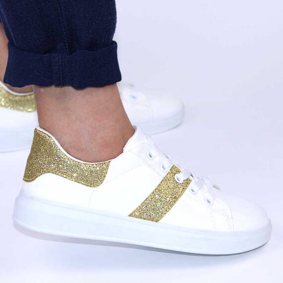 ​Pantofi casual de dama, confortabili si usori LB8836-WHITE/GOLD, Culoare (12): Auriu, Marime (12): 36* - 5- Roveli