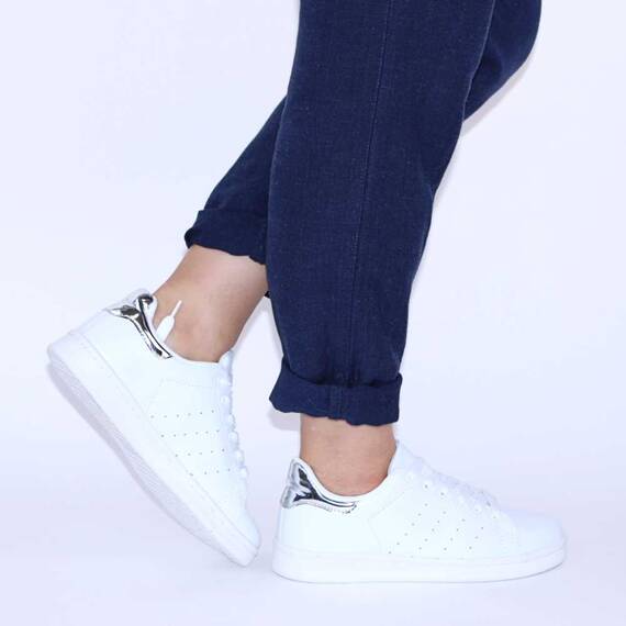 Pantofi casual de dama, confortabili si usori LB632-1-WHITE/SILVER, Culoare (12): Alb, Marime (12): 37** - 4- Roveli