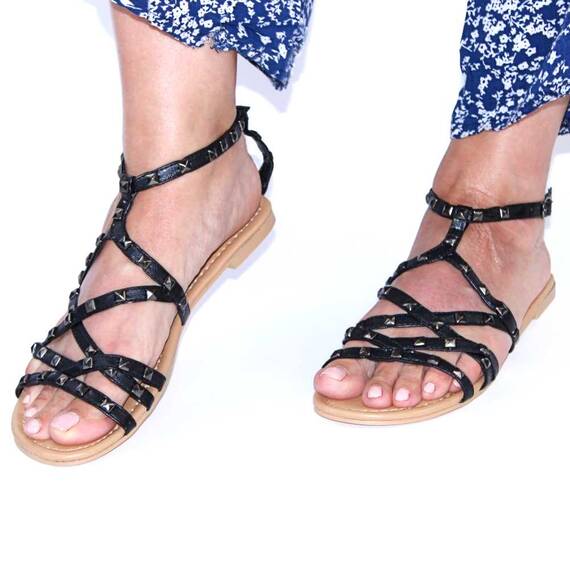 ​Sandale de dama, cu tinte si bareta pe glezna B09266-1-BLACK, Culoare (12): Negru, Marime (12): 36** - 4- Roveli