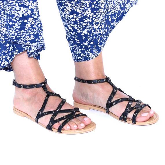 ​Sandale de dama, cu tinte si bareta pe glezna B09266-1-BLACK, Culoare (12): Negru, Marime (12): 39** - 5- Roveli