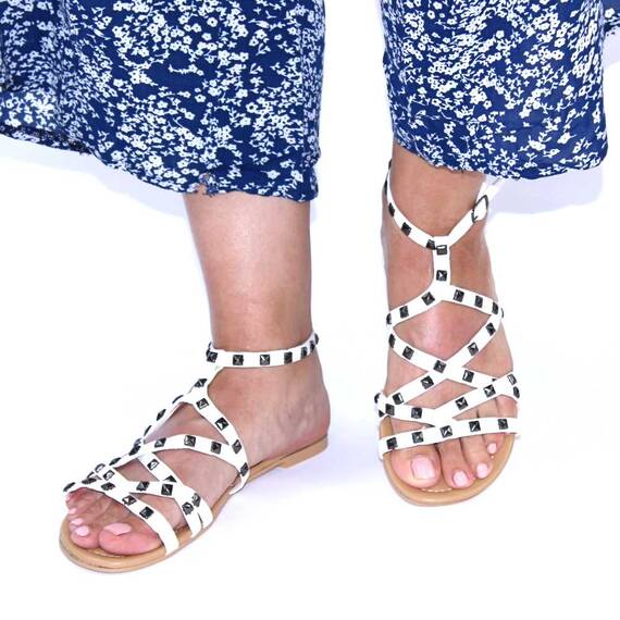 ​Sandale de dama, cu tinte si bareta pe glezna B09266-1-WHITE, Culoare (12): Alb, Marime (12): 40** - 3- Roveli