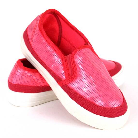Espadrile de copii cu paiete, comode si usoare A5-PINK, Culoare (12): Alb, Rosu, Roz neon, Marime (12): 33 - 3- Roveli