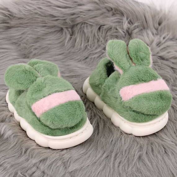 Papuci de copii, de casa, voluminosi, stil mocasini A608-GREEN, Culoare (12): Verde, Marime (12): 30-31 - 2- Roveli