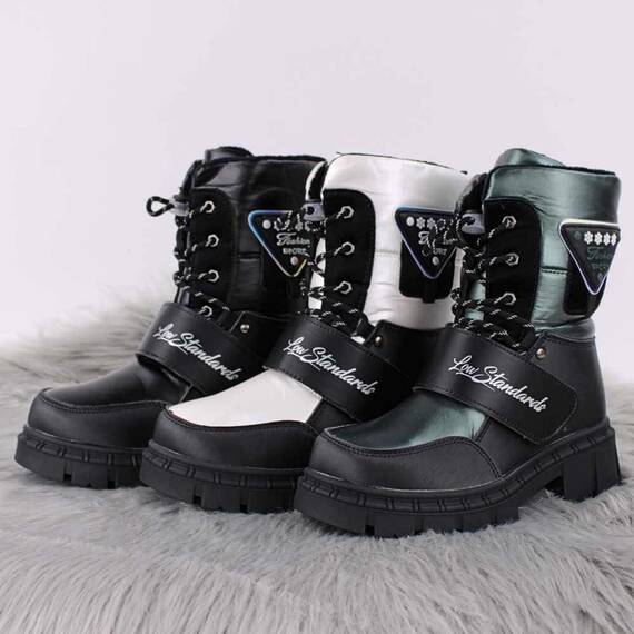 Ghete imblanite de copii, cu talpa groasa  CH996-WHITE, Culoare (12): Alb, Negru, Marime (12): 37 - 2- Roveli