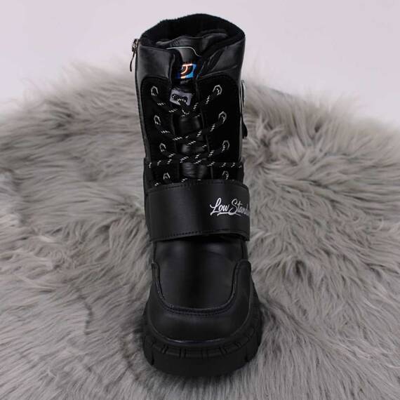 Ghete imblanite de copii, cu talpa groasa  CH996-BLACK, Culoare (12): Negru, Marime (12): 32 - 4- Roveli