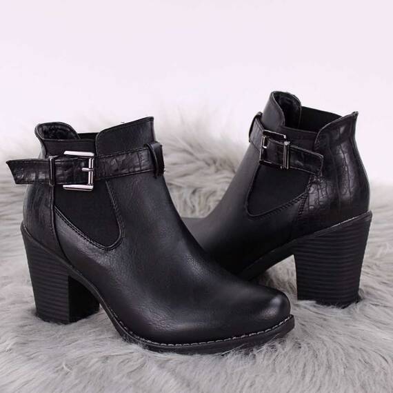 Botine de dama, cu elastice laterale si bareta reglabila 52075A-BLACK, Culoare (12): Negru, Marime (12): 37 - 4- Roveli