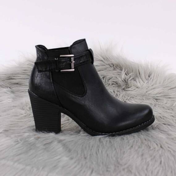 Botine de dama, cu elastice laterale si bareta reglabila 52075A-BLACK, Culoare (12): Negru, Marime (12): 37 - 3- Roveli