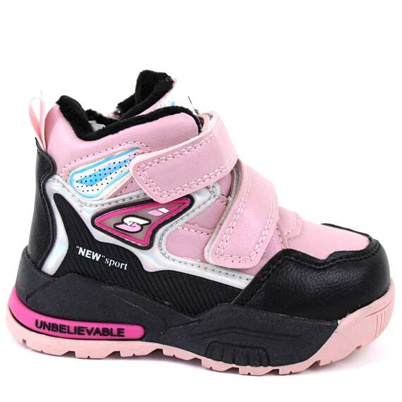 Ghetute de copii, imblanite, potrivite stilului sport B55-PINK, Culoare (12): Negru, Roz, Marime (12): 27 - 3- Roveli