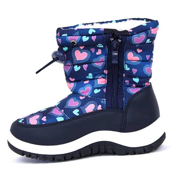 Cizme de copii, imblanite, cu modele geometrice 528-3-BLUE/PINK, Culoare (12): Albastru, Roz, Marime (12): 35 - 4- Roveli