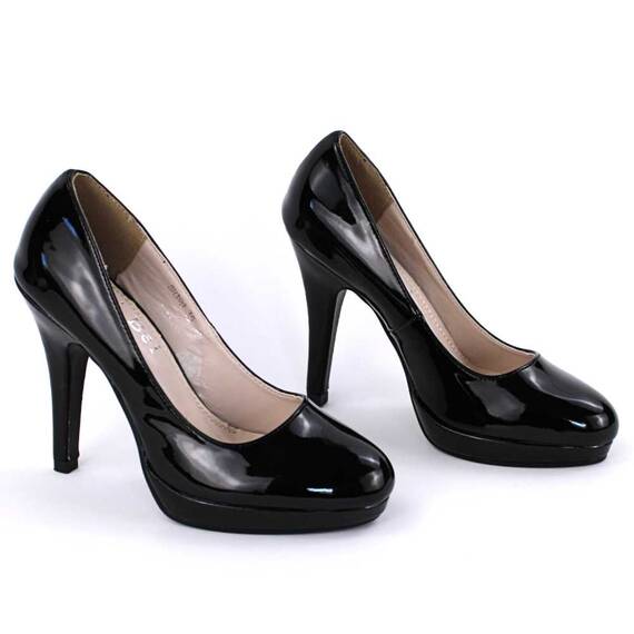 ​Pantofi de dama eleganti , lacuiti,  cu platforma SH398-BLACK, Culoare (12): Negru, Marime (12): 35* - 2- Roveli
