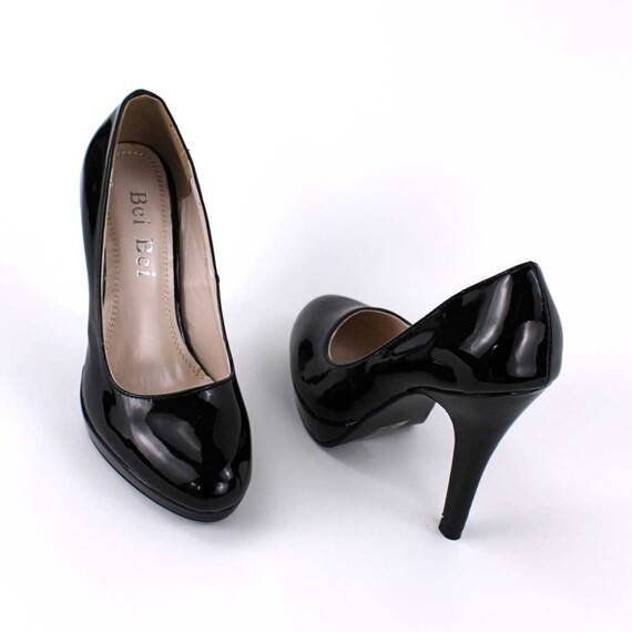 ​Pantofi de dama eleganti , lacuiti,  cu platforma SH398-BLACK, Culoare (12): Negru, Marime (12): 36* - 4- Roveli