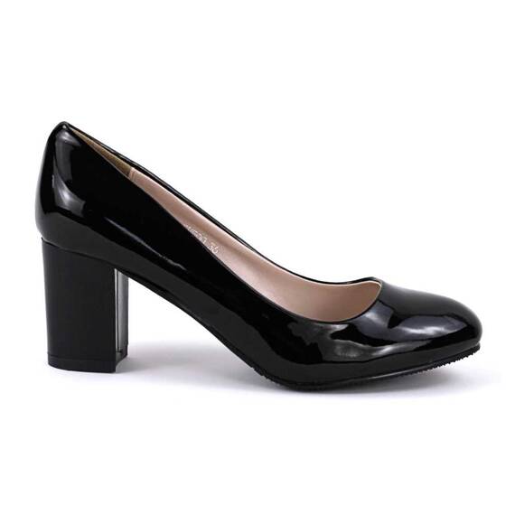 Pantofi de dama lacuiti, cu varf rotunjit si toc mediu SH500-BLACK, Culoare (12): Negru, Marime (12): 36 - 3- Roveli