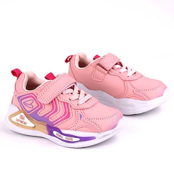 Sneakers  confortabil, pentru copii, cu talpa usoara V2025-PINK, Culoare (12): Roz, Marime (12): 21 - 2- Roveli