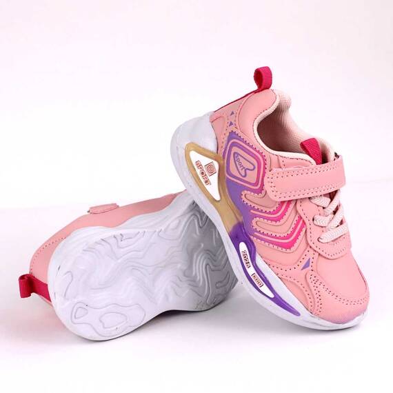 Sneakers  confortabil, pentru copii, cu talpa usoara V2025-PINK, Culoare (12): Roz, Marime (12): 21 - 3- Roveli