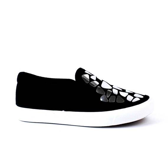 Espadrile de copii accesorizate,  comode si usoare D001-2-BLACK/SILVER, Culoare (12): Argintiu, Alb, Negru, Marime (12): 35 - 3- Roveli