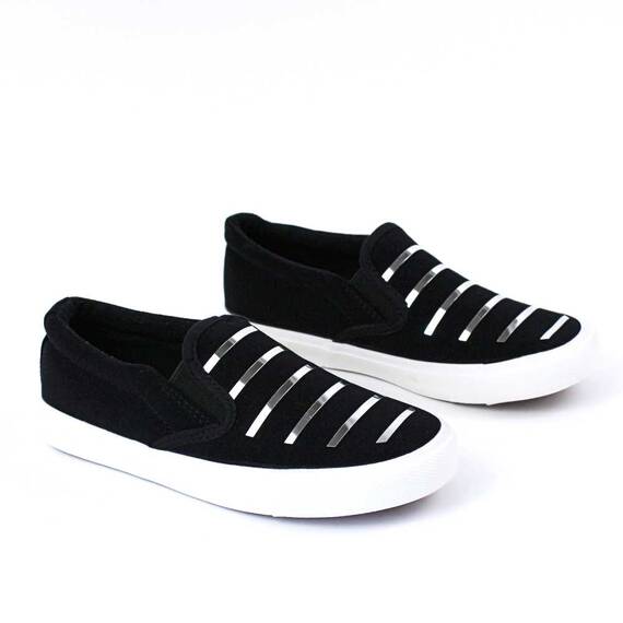 Espadrile de copii accesorizate,  comode si usoare D002-2-BLACK/SILVER, Culoare (12): Negru, Marime (12): 32 - 2- Roveli
