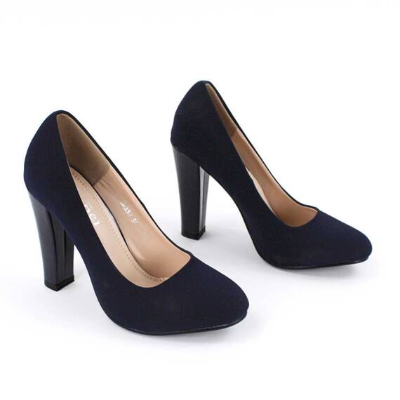 ​Pantofi de dama eleganti, cu varf rotunjit si toc inalt, lacuit SH330-BLUE, Culoare (12): Bleumarin, Marime (12): 35* - 4- Roveli