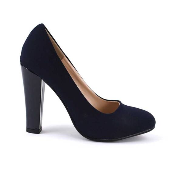 ​Pantofi de dama eleganti, cu varf rotunjit si toc inalt, lacuit SH330-BLUE, Culoare (12): Bleumarin, Marime (12): 35* - 3- Roveli