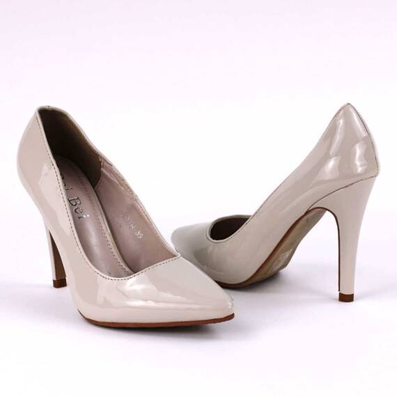 ​Pantofi stiletto de dama, eleganti,lacuiti cu tocul inalt SH397-BEIGE, Culoare (12): Bej, Marime (12): 38 - 4- Roveli
