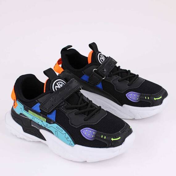 Sneakers confortabil, pentru copii, cu talpa voluminoasa  A526-BLACK, Culoare (12): Alb, Negru, Albastru, Portocaliu, Marime (12): 37 - 2- Roveli