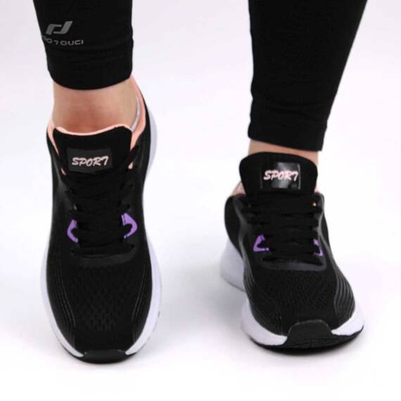 ​Sneakers de dama cu talpa din spuma , usori si comozi 604-BLACK/PURPLE, Culoare (12): Mov, Marime (12): 39 - 2- Roveli