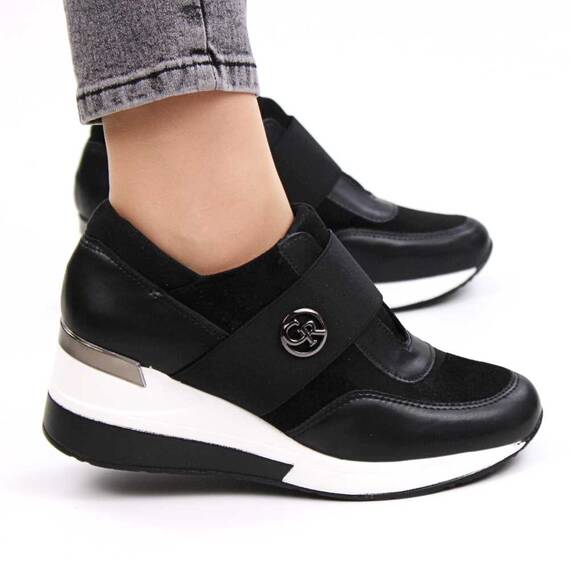 ​Pantofi casual de dama , cu toc ascuns si banda elastica H009-BLACK, Culoare (12): Alb, Negru, Marime (12): 40** - 4- Roveli