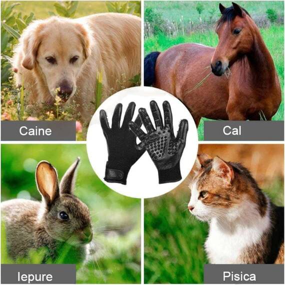 Set 2 manusi pentru periat si masat animale de companie - 3- Roveli