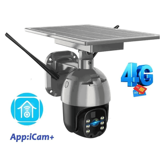 Camera de supraveghere cu panou solar PTZ, 4G, 1080P - 6- Roveli