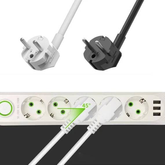 Prelungitor 2 metri, 3 prize, 3 x slot USB, 2500W, doua culori - 3- Roveli