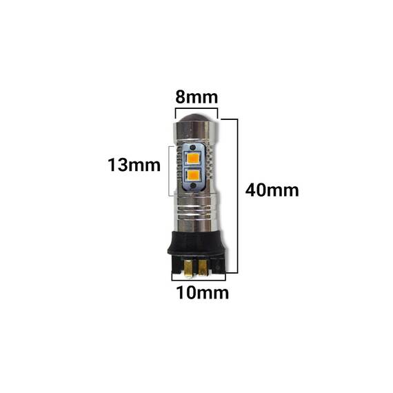 Set 2 becuri led PW24W cu 10SMD Cree Portocaliu - 2- Roveli