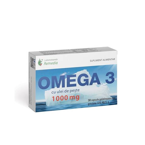 Omega 3 1000 mg 30 capsule Laboratoarele Remedia - - Roveli