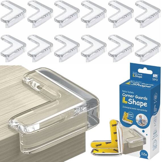 Set 12 Coltare din Silicon pentru Protectie Ridicata la Colturile Mobilei, pentru Siguranta Copii, din Silicon, Triunghi, SIPO Baby Safety - 4- Roveli