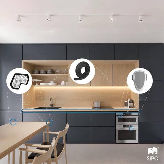 Set 4 aparatori moi pentru colturi, pentru copii, SIPO Baby Safety, Negru - 8- Roveli