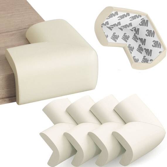 Set 4 aparatori moi pentru colturi, pentru copii, SIPO Baby Safety, Crem - 9- Roveli