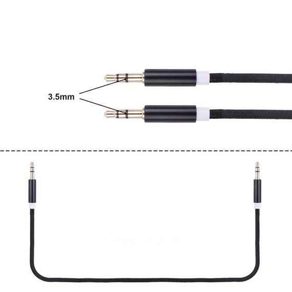 Cablu audio auxiliar QT200, 1m, 3.5mm - 2- Roveli