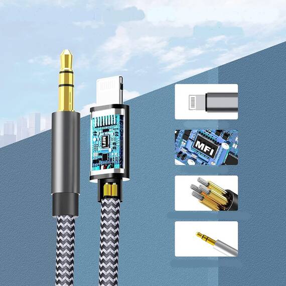 Cablu audio auxiliar, QYP50, mufa jack, 3.5mm, 10cm - 6- Roveli
