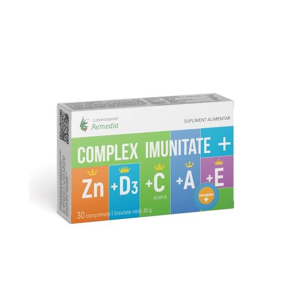 Complex Imunitate + Zn + D3 + C + A + E 30 comprimate Laboratoarele Remedia - - Roveli