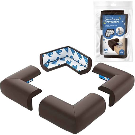 Set 4 aparatori moi pentru colturi, pentru copii, SIPO Baby Safety, Maro - 12- Roveli