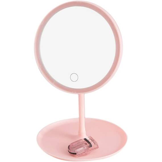 Oglinda cosmetica pentru machiaj D023, rotire 90 grade, LED - - Roveli