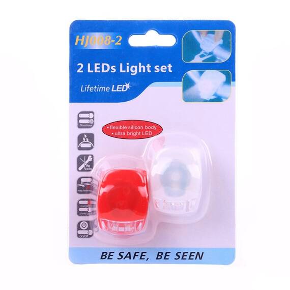 Set 2 lumini pentru bicicleta 0709132, rosu si alb, 1+1 gratis - 2- Roveli