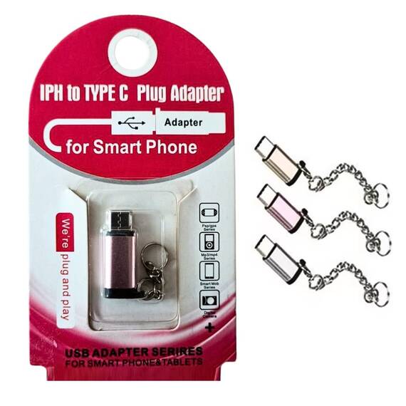 Adaptor Lightning mama/USB tip C tata, transfer de date/incarcare - 4- Roveli