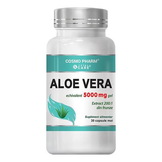 Aloe Vera Echivalent 5000 mg Gel 30 capsule CosmoPharm - - Roveli