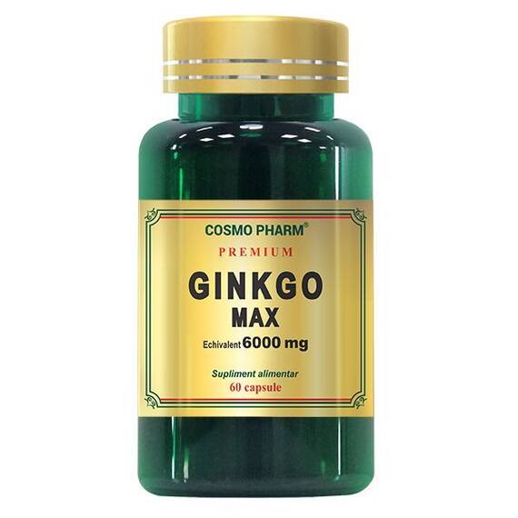 GINKGO MAX 120 mg Memorie si Concentrare 60 capsule CosmoPharm - - Roveli