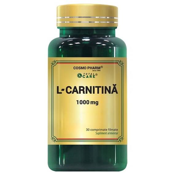 L- CARNITINA 1000 mg pentru slabit si masa musculara 30 comprimate CosmoPharm - - Roveli