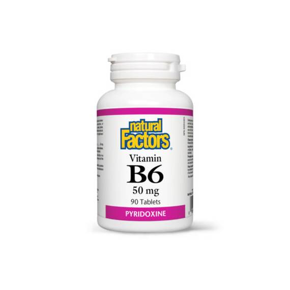 Vitamina B6 (Piridoxina) 50 mg 90 tablete Natural Factors - - Roveli