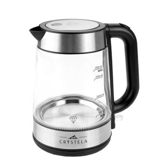 Cana fierbator din sticla ETA Crystela 6153, 1,7 L, 2200 W, iluminare LED albastra - - Roveli