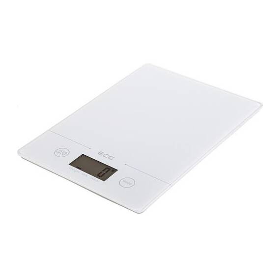 Cantar de bucatarie ECG KV 117 SLIM, alb, 5 kg, precizie 1g, TARA, afisaj LCD, sticla securizata 3mm - - Roveli