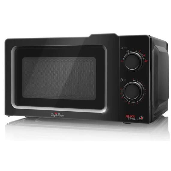 Cuptor cu microunde Gallet FMOM 205B negru, 700 W, 20 litri, 6 niveluri de putere, timer - - Roveli
