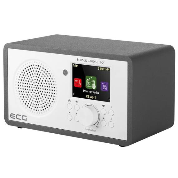 Internet radio ECG B.BOLD 3200 Cubo, FM, Bluetooth, Li-Ion 3,7V/2000 mAh, 3W RSM, telecomanda, carcasa din lemn - - Roveli